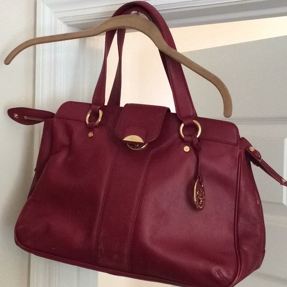 Prix de dressage Handbags - AUTH PRIX DE DRESSAGE RED LEATHER HANDBAG